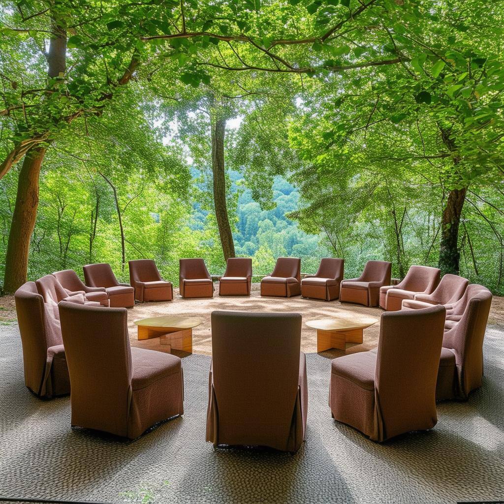 exquisite seminar venue located in the midst of a beautiful nature reserve chairs for participants in a circle and no tables-1
